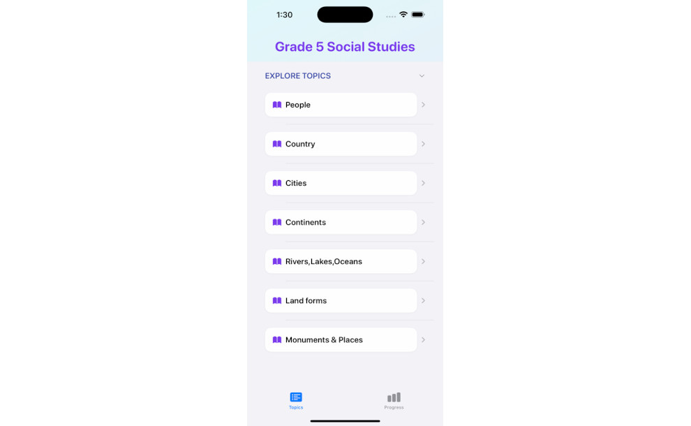 Grade 5 Social Studies iPhone educational apps